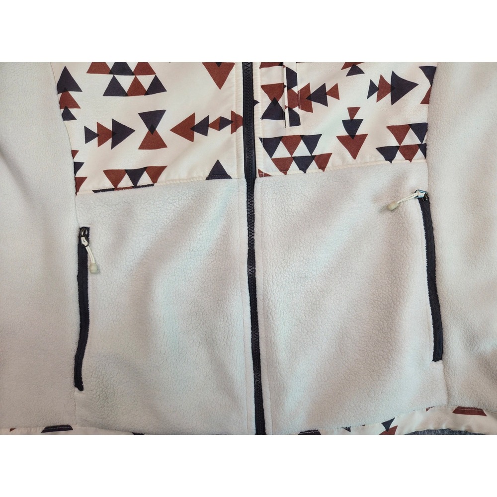 The North Face Denali 2 Fleece Jacket Womens Large Cream Geometric Southwest - Picture 8 of 15